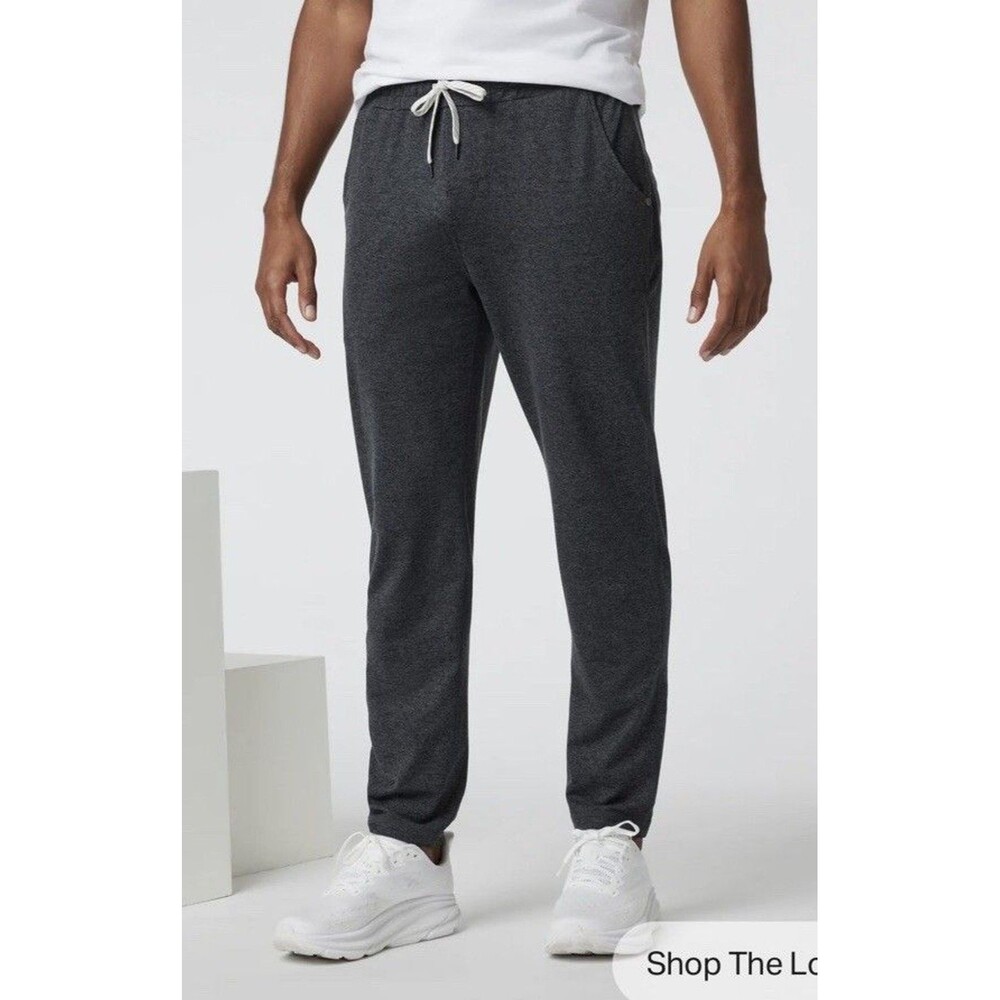 Vuori Mens Small Ponto Performance Pants Jogger Charcoal Heather V418 - Picture 2 of 9